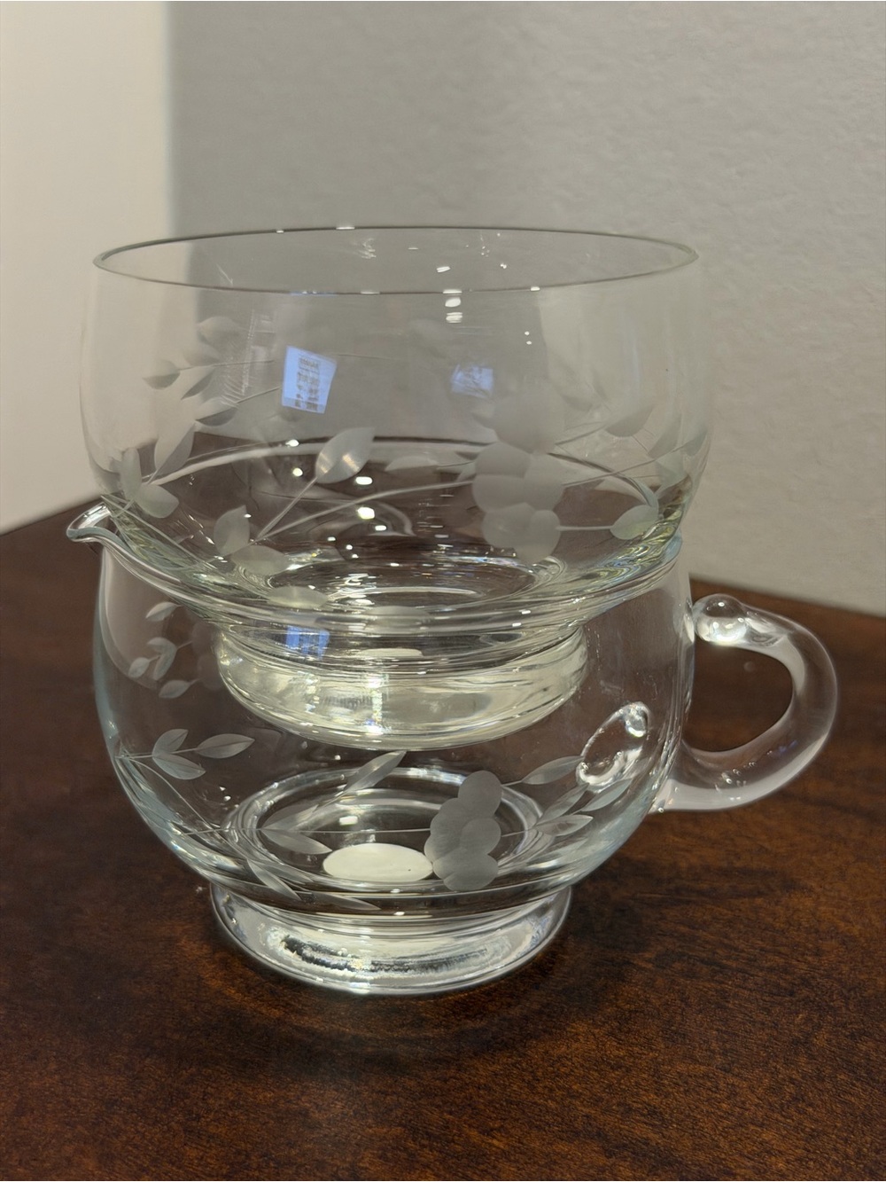 Princess House Crystal Stacking Sugar & Creamer, no lid.